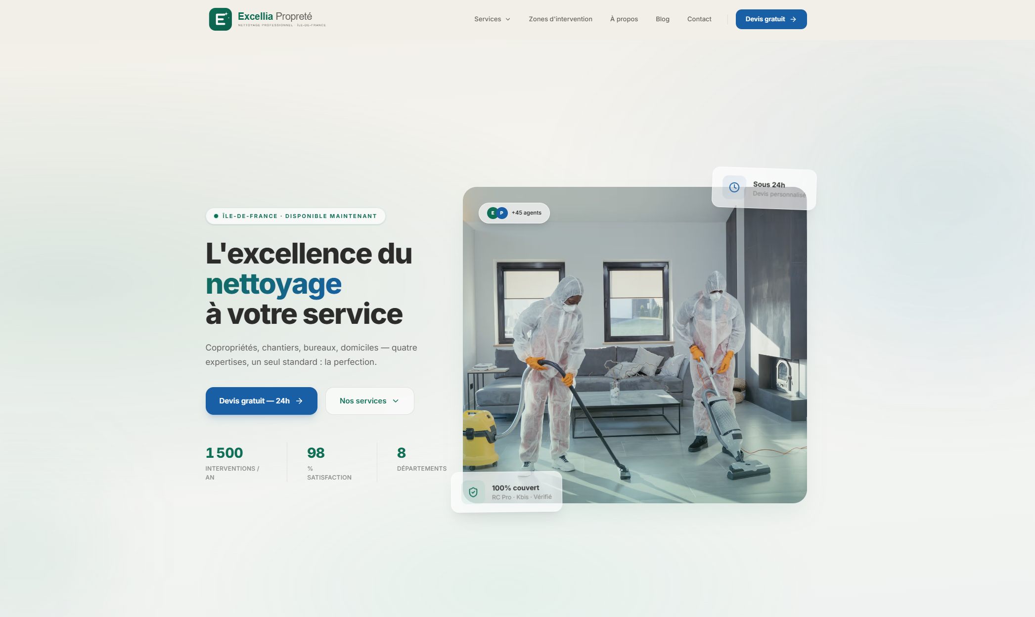 Aperçu du site Excellia Propreté