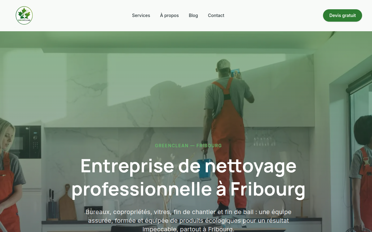 Aperçu du site GreenClean Swiss